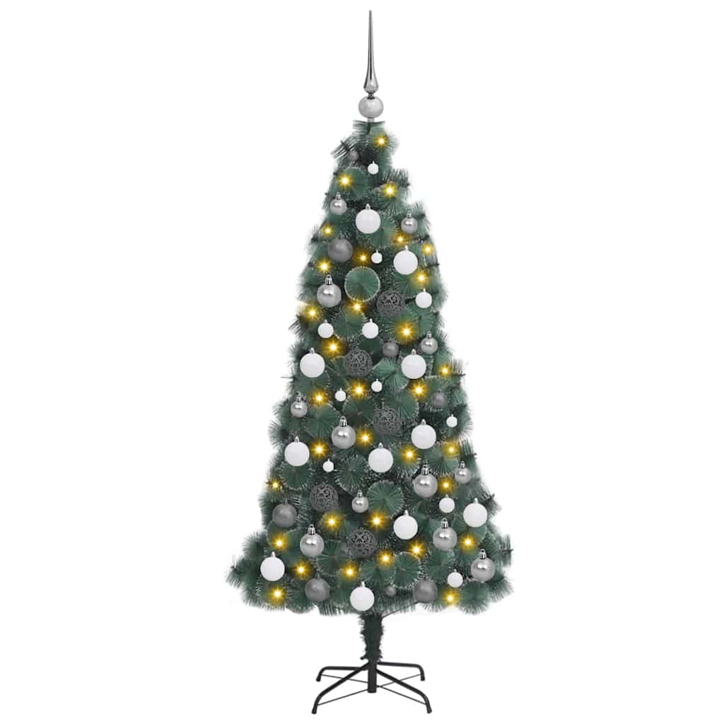 Kunstkerstboom met LED -striplichten Groen 35 x 35 x 150 cm PET