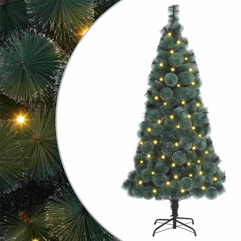 Kunstkerstboom met LED -striplichten Groen 40 x 40 x 180 cm PET
