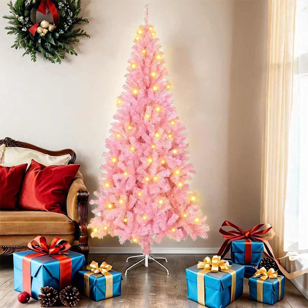 Kerstboom met 300 LED met standaard Roze 180 cm PVC