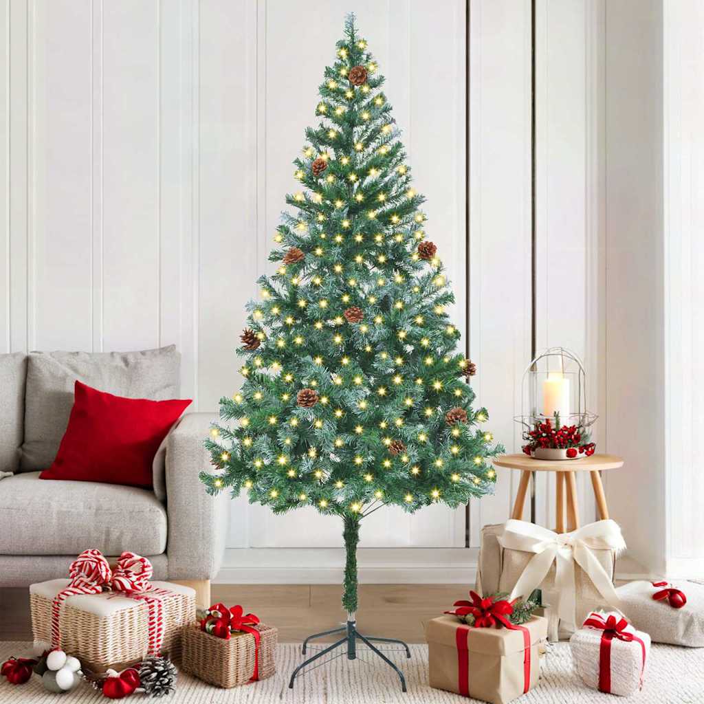 Kunstkerstboom met 300 LED Groen 180 cm PVC en Staal