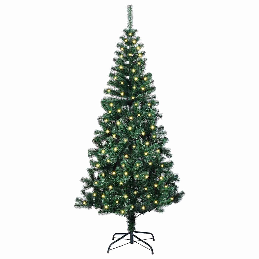 Kunstmatig Voorverlicht Kerstboom Groen 120 cm PVC en Metaal