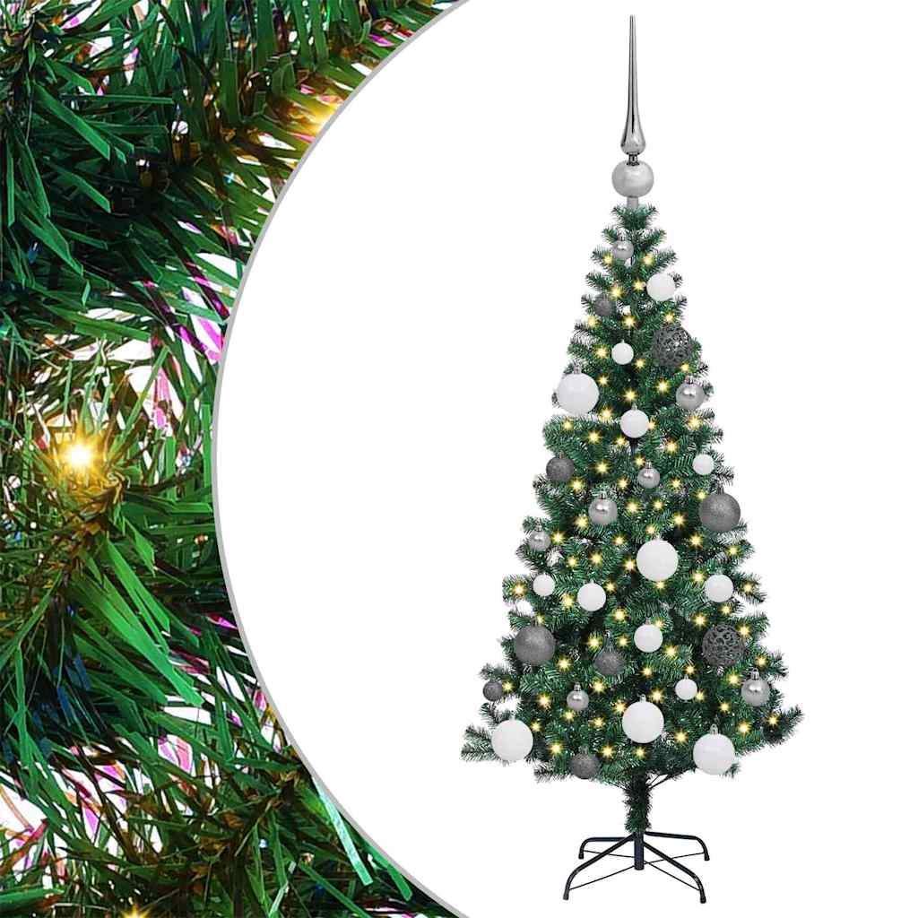 Kunstmatig Voorverlicht Kerstboom Groen 120 cm PVC en Metaal