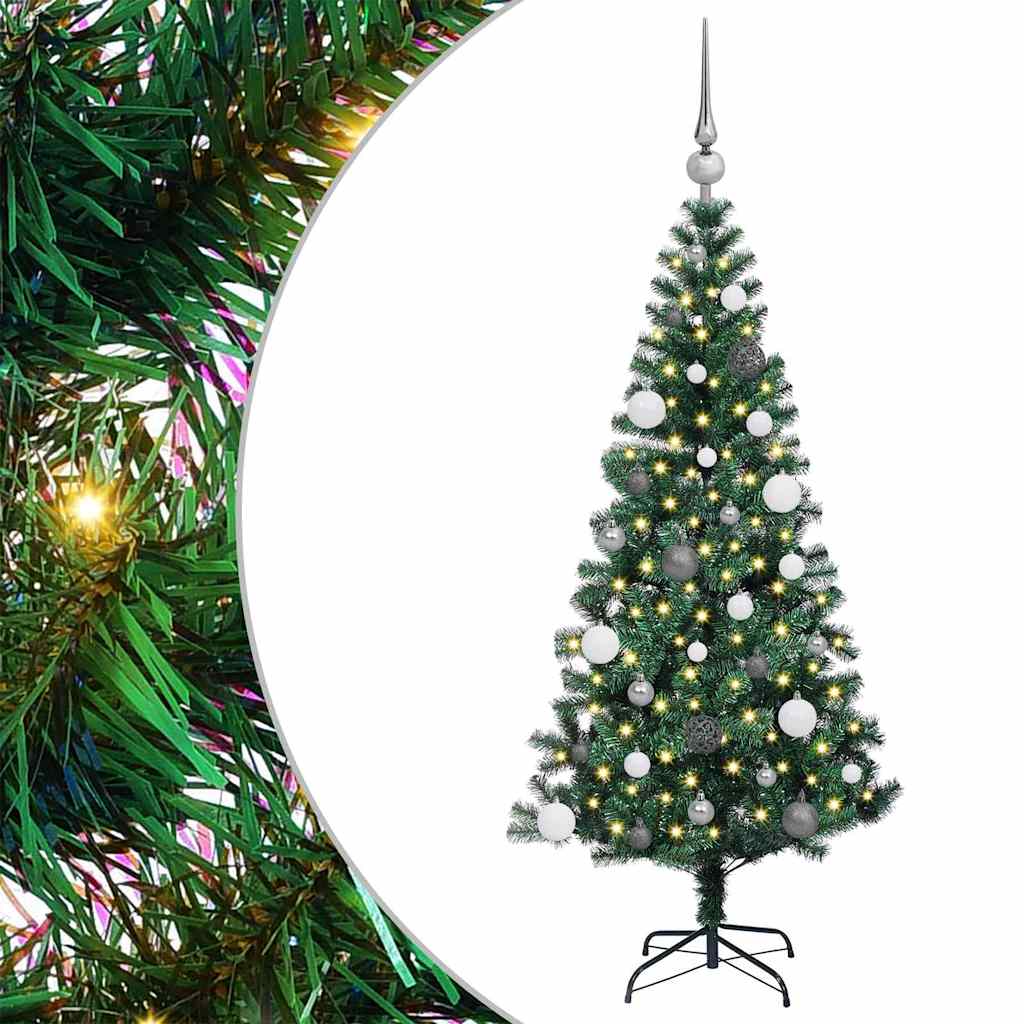 Kunstmatig Voorverlicht Kerstboom Groen 150 cm PVC en Metaal