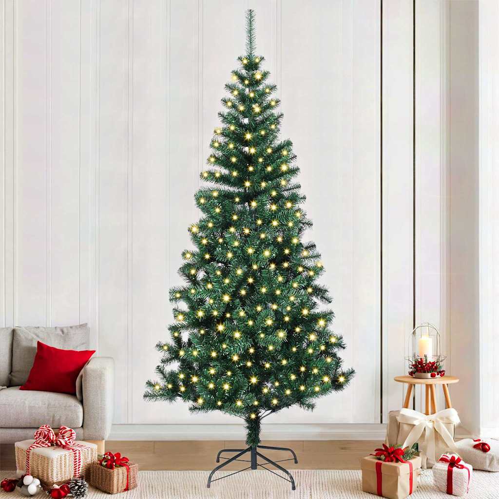 Kunstmatig Voorverlicht Kerstboom Groen 240 cm PVC en Metaal