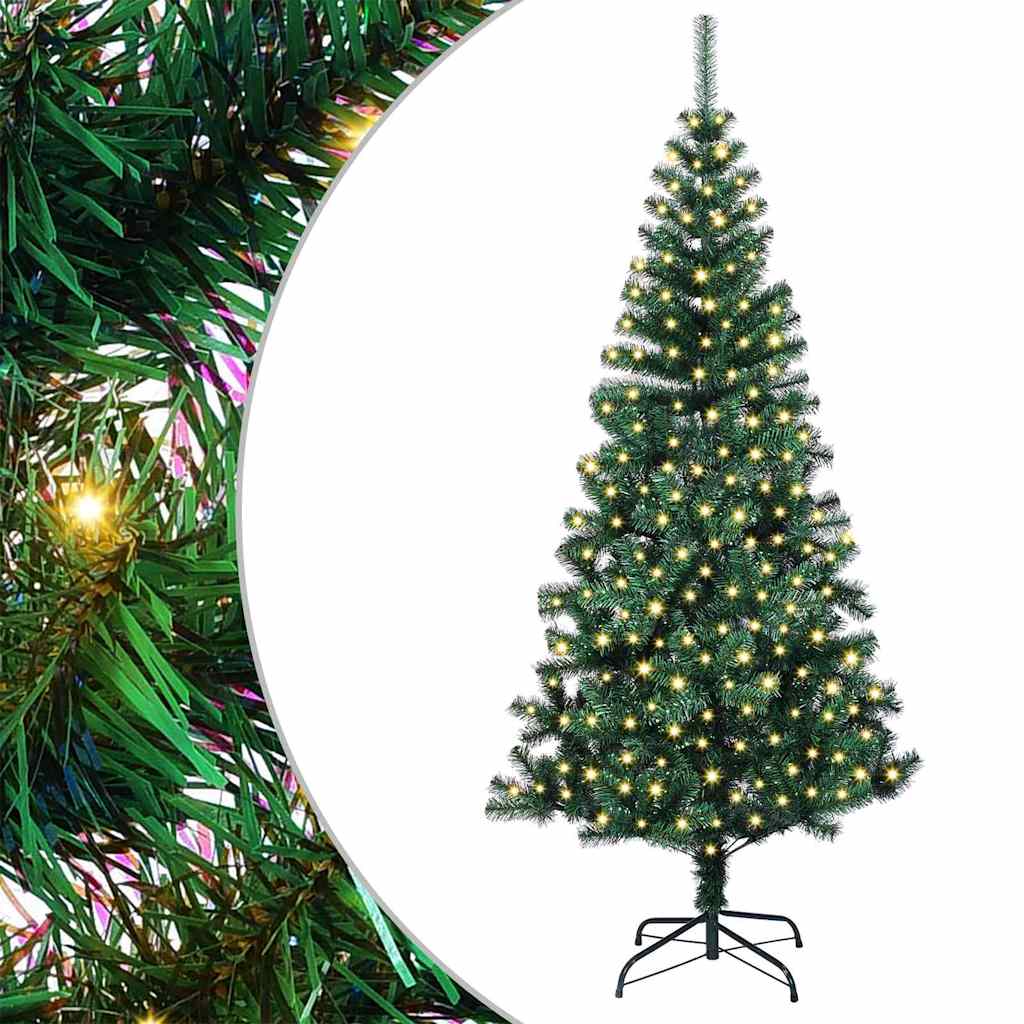 Kunstmatig Voorverlicht Kerstboom Groen 240 cm PVC en Metaal
