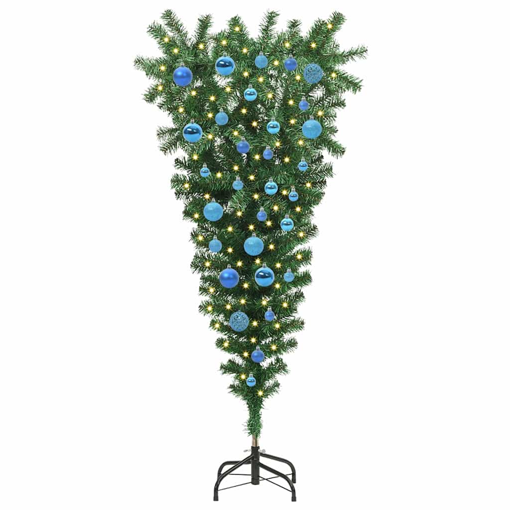 Op het hoofdstaande Kunstkerstboom met Ballenset Groen 150 cm