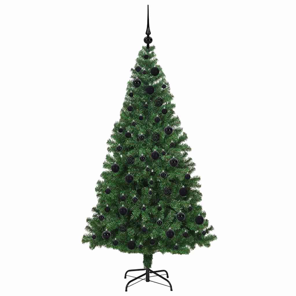 Kunstkerstboom Groen 180 cm PVC en Staal en Kunststof