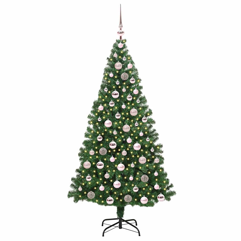 Kunstkerstboom Groen 180 cm PVC en Staal en Kunststof
