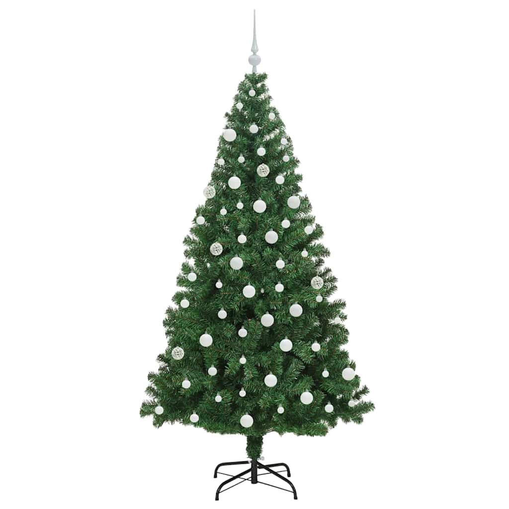 Kunstkerstboom Groen 180 cm PVC en Staal en Kunststof