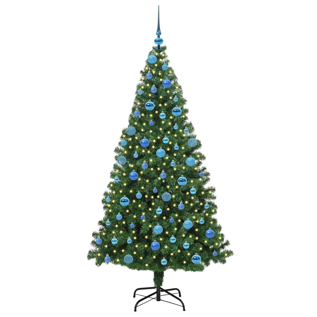 Kunstkerstboom Groen 180 cm PVC en Staal en Kunststof