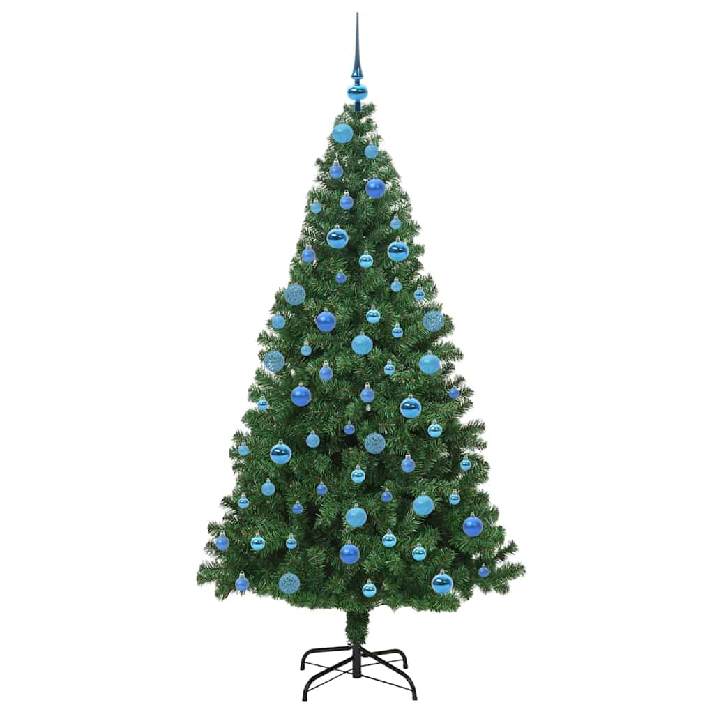 Kunstkerstboom Groen 180 cm PVC en Staal en Kunststof