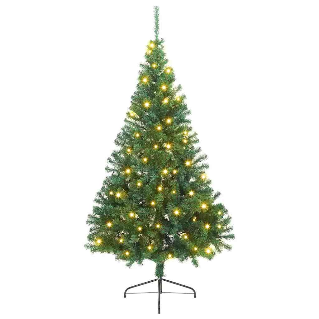 Kunst Kerstboom met verlichting met 300 LED Groen 210 cm PVC