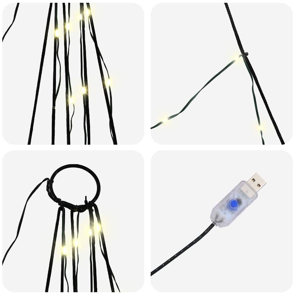 LED Kerstboom met 112 LED met grondpennen Warmwit 182 cm Metaal