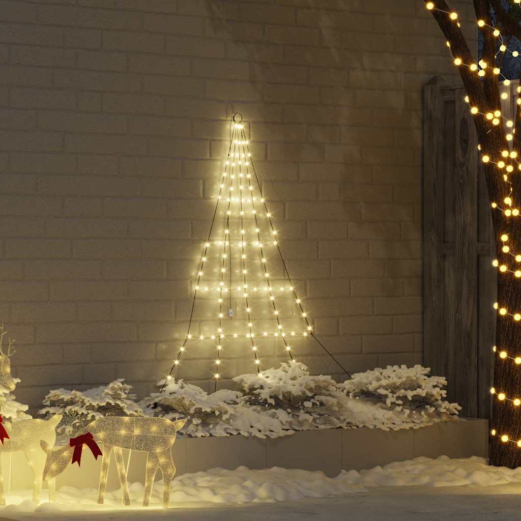 LED Kerstboom met 112 LED met grondpennen Warmwit 182 cm Metaal