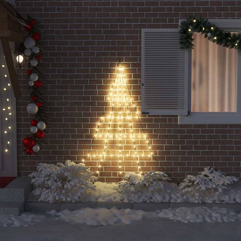 LED Kerstboom met 112 LED met grondpennen Warmwit 182 cm Metaal