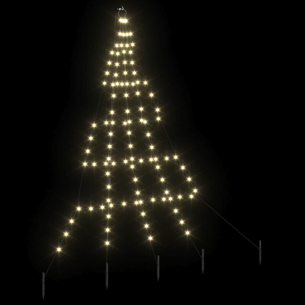 LED Kerstboom met 112 LED met grondpennen Warmwit 182 cm Metaal