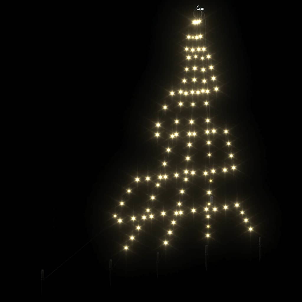LED Kerstboom met 112 LED met grondpennen Warmwit 182 cm Metaal