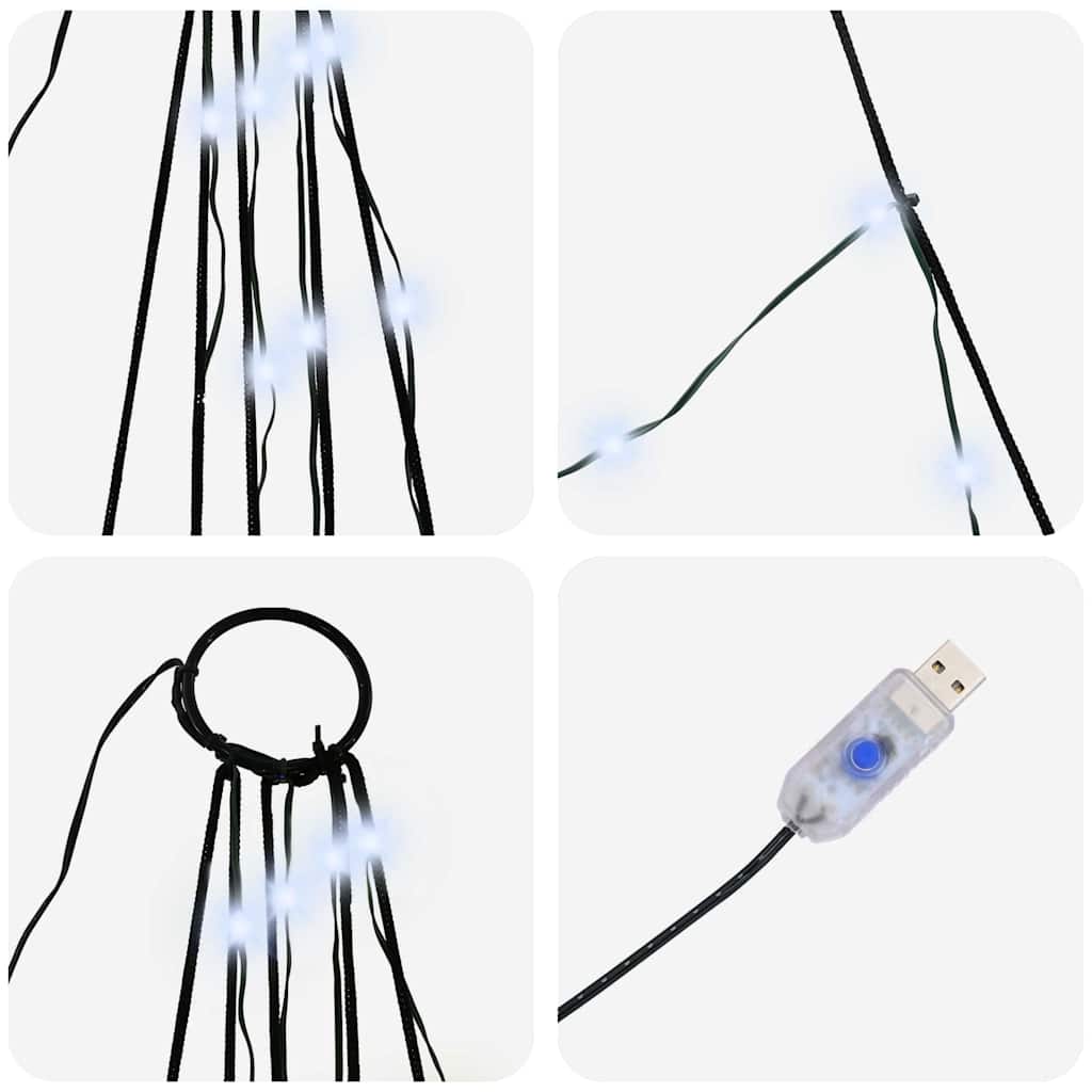 LED Kerstboom met 112 LED met grondpennen Koudwit 182 cm Metaal