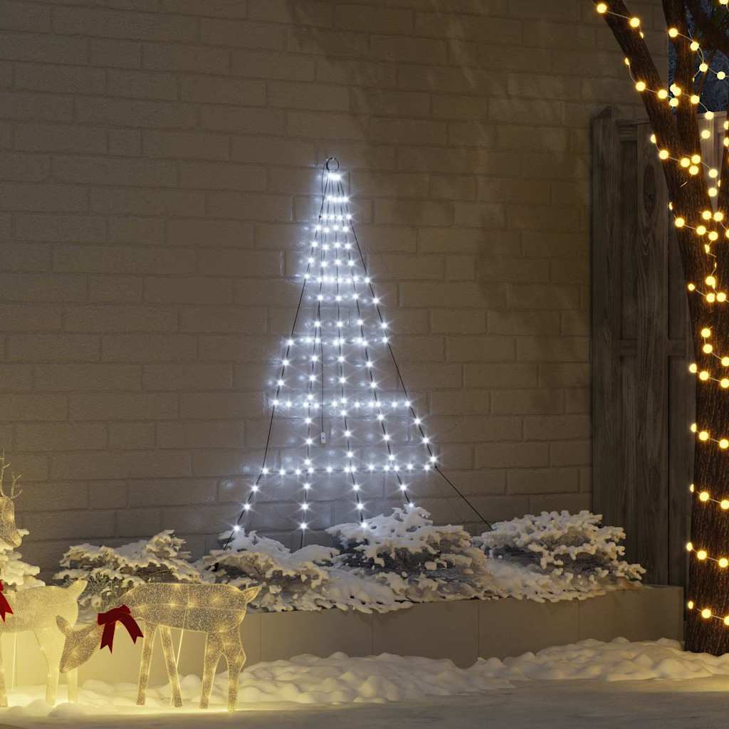 LED Kerstboom met 112 LED met grondpennen Koudwit 182 cm Metaal