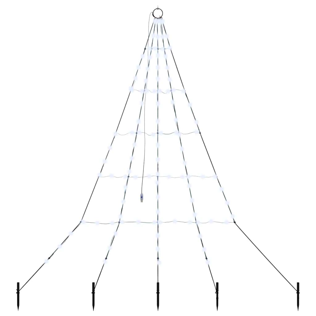 LED Kerstboom met 112 LED met grondpennen Koudwit 182 cm Metaal