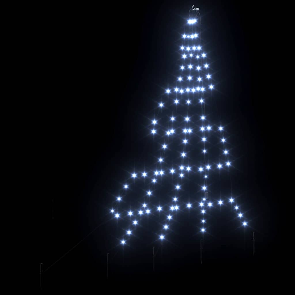 LED Kerstboom met 112 LED met grondpennen Koudwit 182 cm Metaal