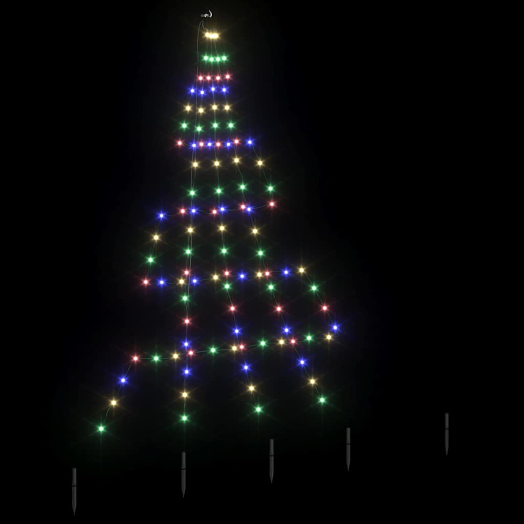 LED Kerstboom met 112 LED Multikleur 182 cm Metaal