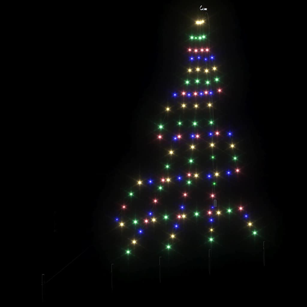 LED Kerstboom met 112 LED Multikleur 182 cm Metaal