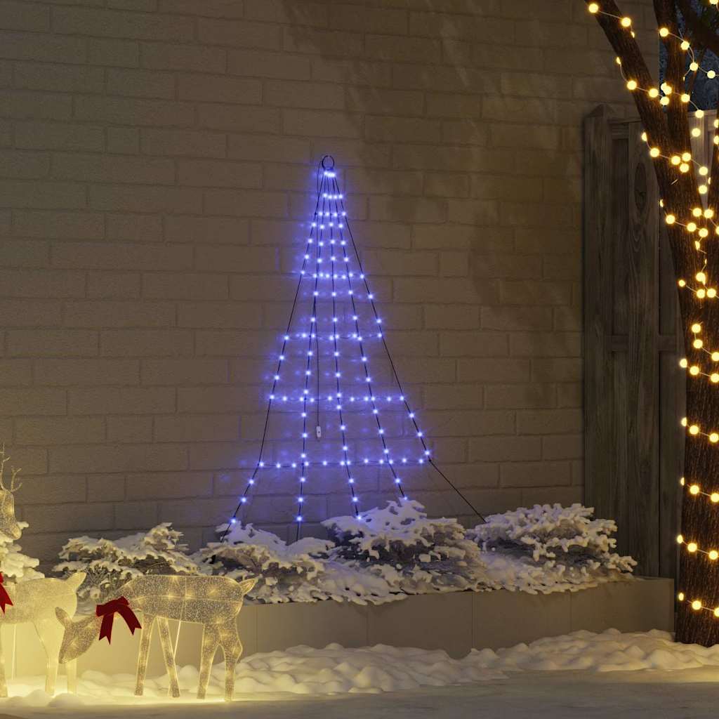 LED Kerstboom met 112 LED met grondpennen Blauw 182 cm Metaal