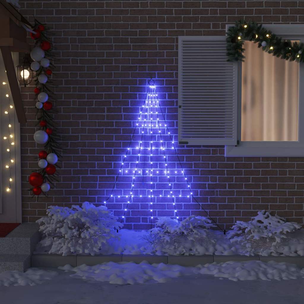 LED Kerstboom met 112 LED met grondpennen Blauw 182 cm Metaal