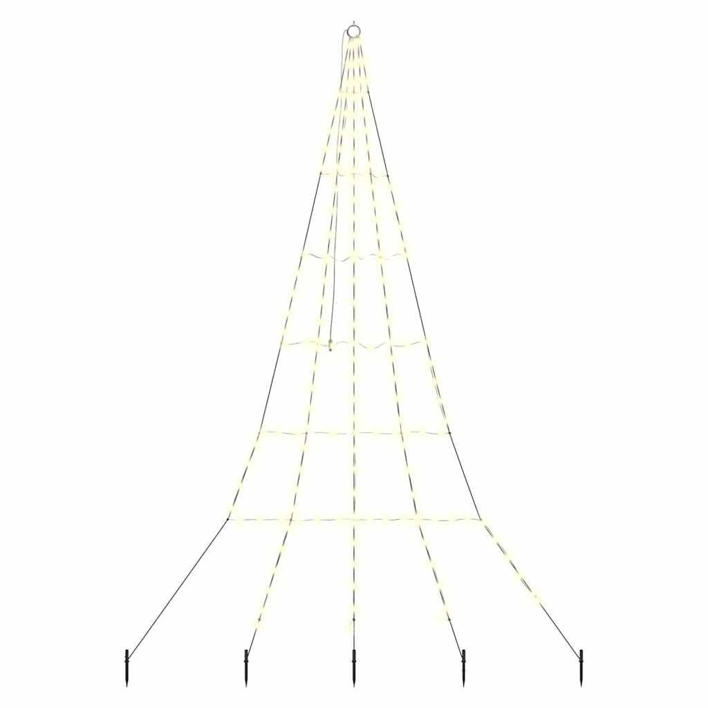 LED Kerstboom met 168 LED met grondpennen Warmwit 306 cm Metaal
