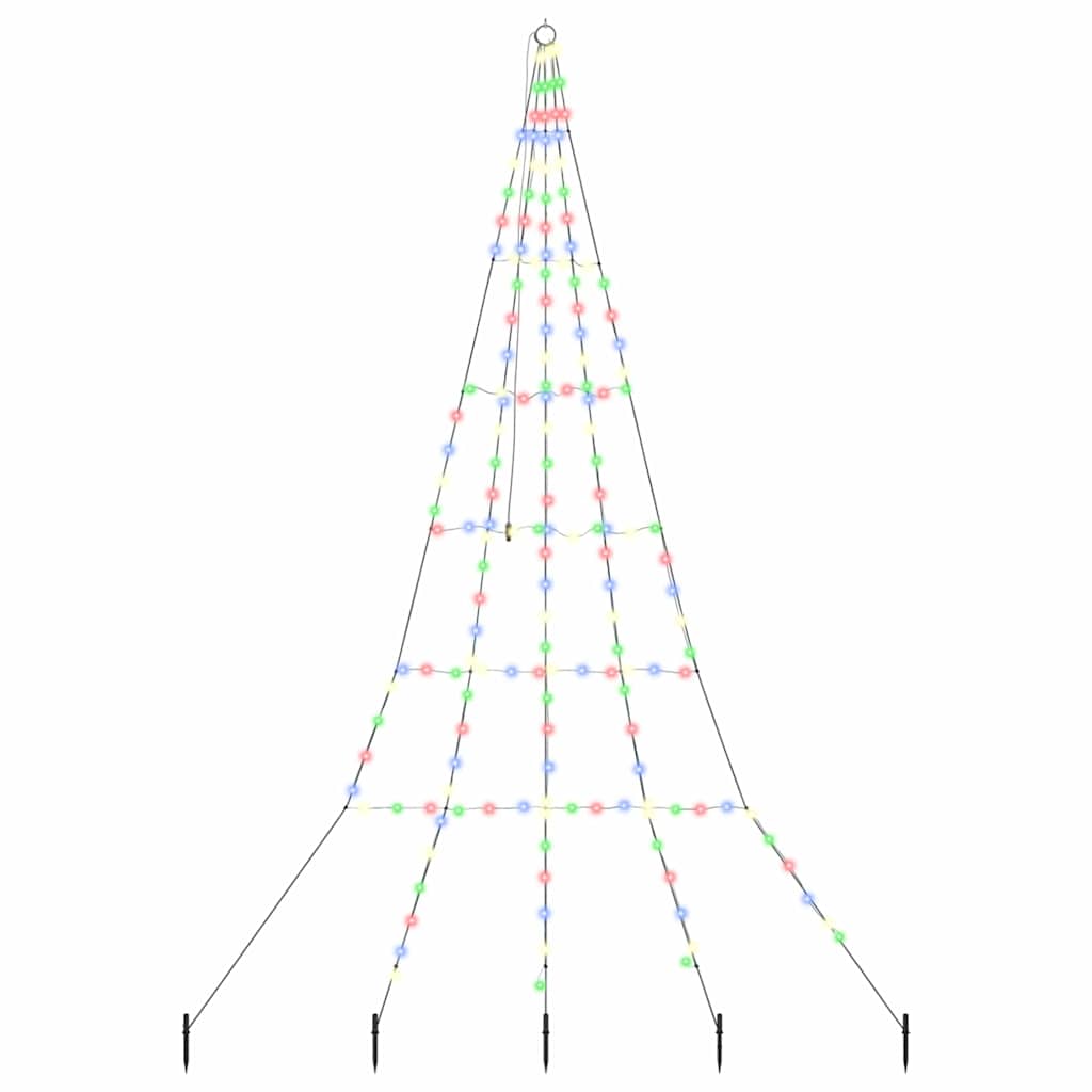 LED Kerstboom met 168 LED Multikleur 306 cm Metaal