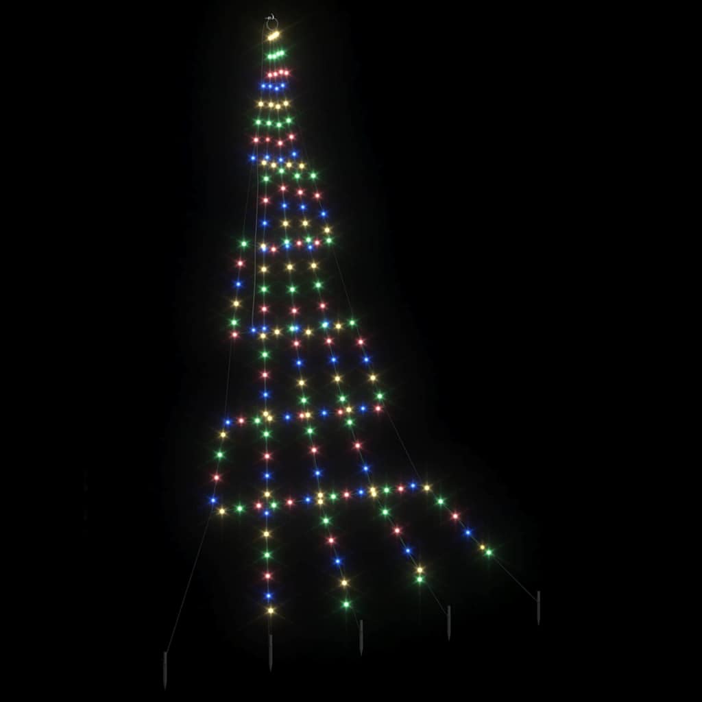 LED Kerstboom met 168 LED Multikleur 306 cm Metaal
