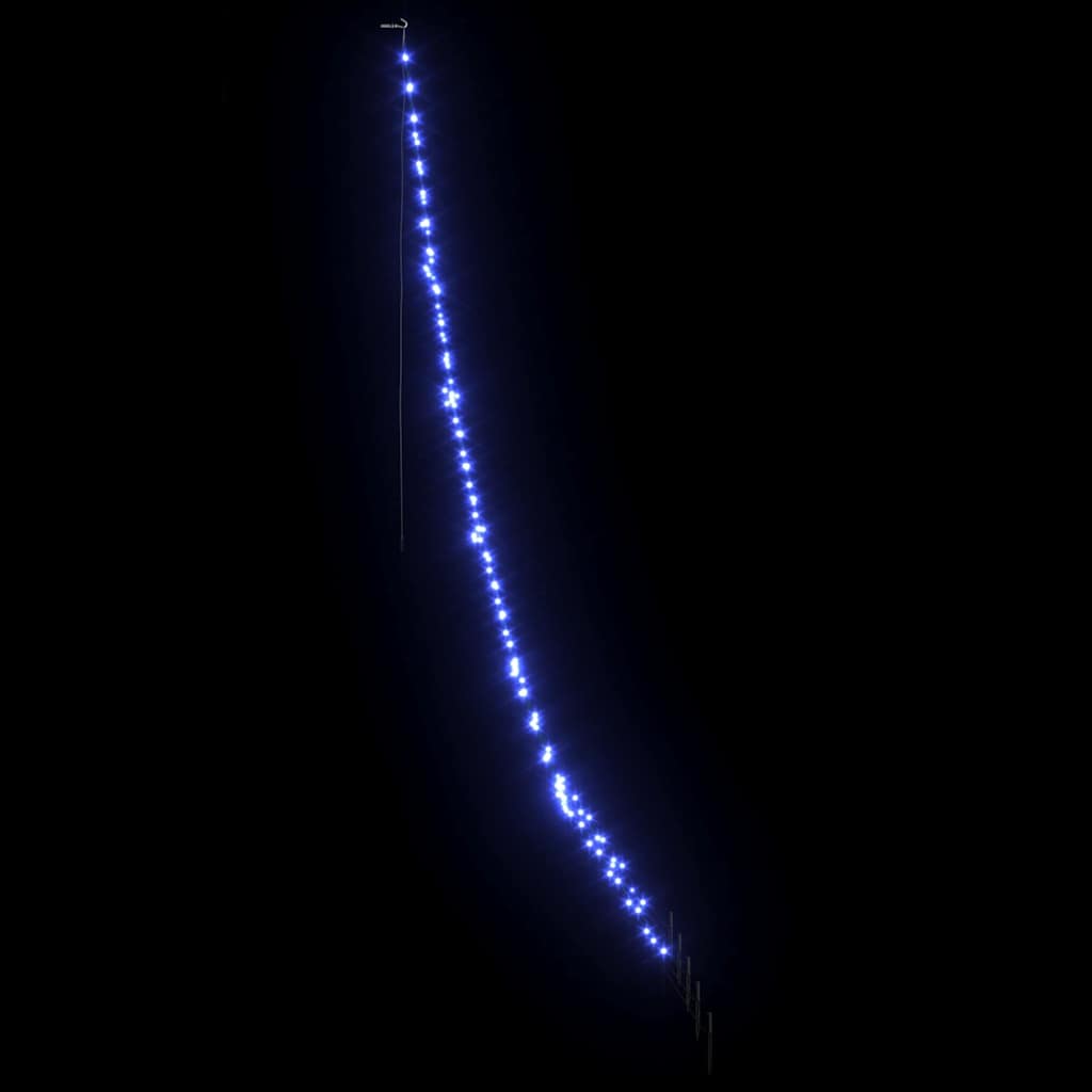 LED Kerstboom met 168 LED met grondpennen Blauw 306 cm Metaal
