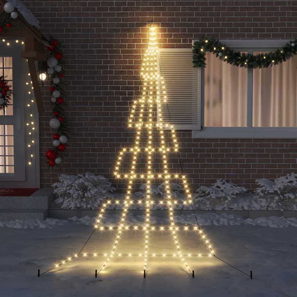 LED Kerstboom met 276 LED met grondpennen Warmwit 511 cm Metaal