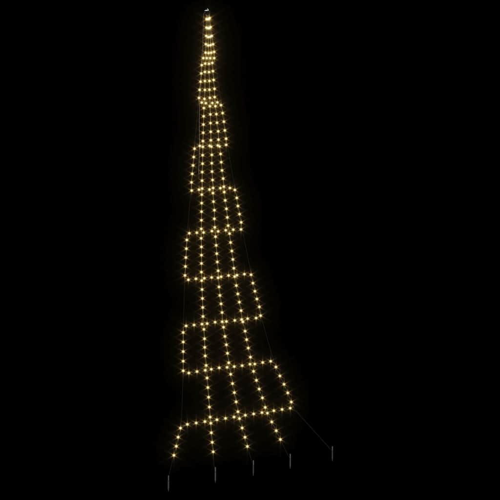 LED Kerstboom met 276 LED met grondpennen Warmwit 511 cm Metaal