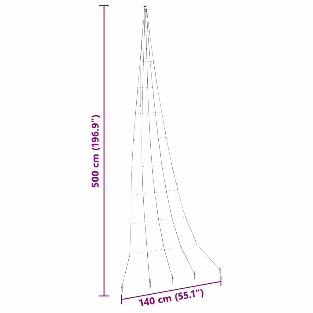 LED Kerstboom met 276 LED met grondpennen Warmwit 511 cm Metaal