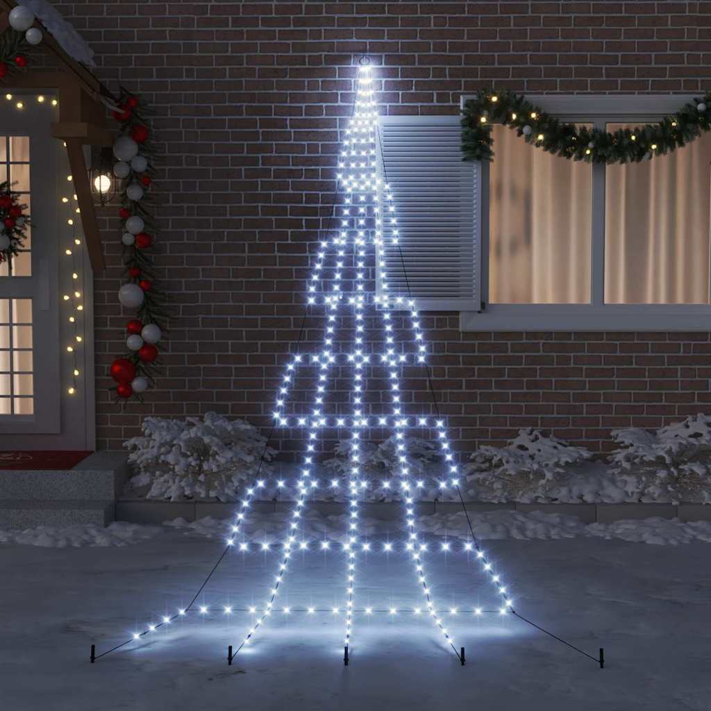 LED Kerstboom met 276 LED met grondpennen Koudwit 511 cm Metaal