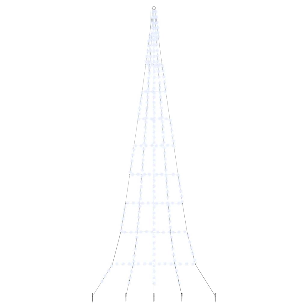 LED Kerstboom met 276 LED met grondpennen Koudwit 511 cm Metaal