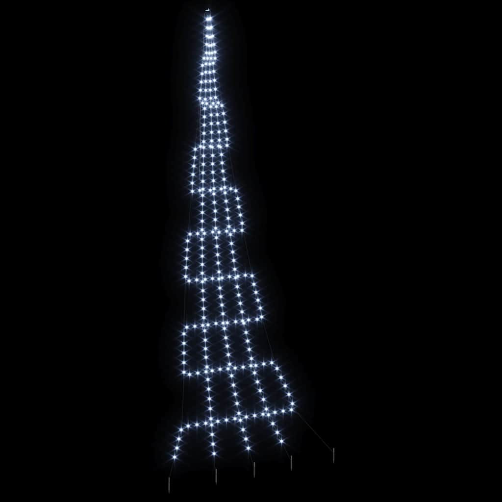 LED Kerstboom met 276 LED met grondpennen Koudwit 511 cm Metaal