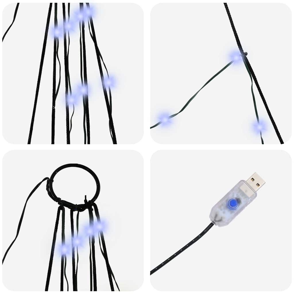 LED Kerstboom met 276 LED met grondpennen Blauw 511 cm Metaal