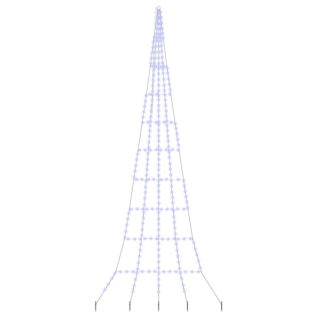 LED Kerstboom met 276 LED met grondpennen Blauw 511 cm Metaal