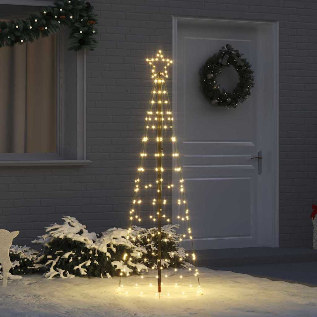 LED Kerstboom met 390 LED met grondpennen Warmwit 250 cm IJzer