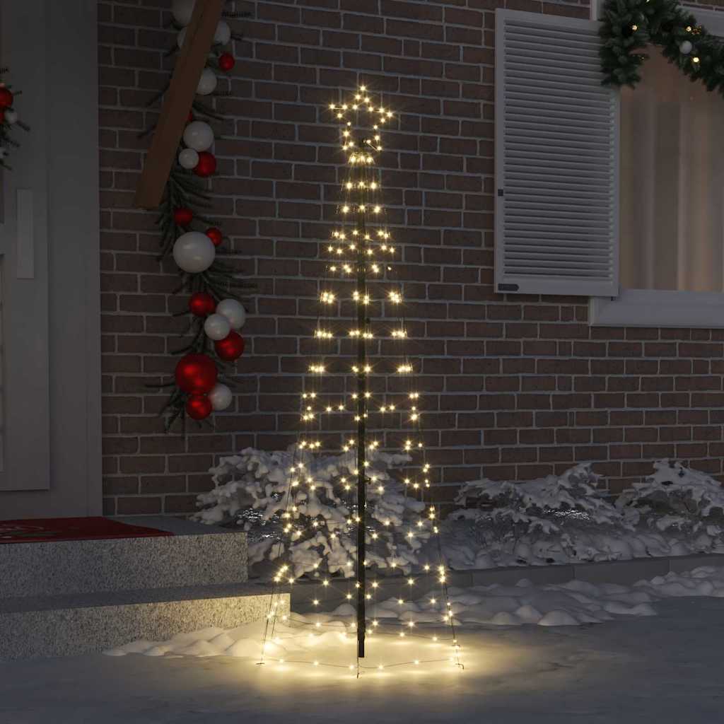 LED Kerstboom met 390 LED met grondpennen Warmwit 250 cm IJzer
