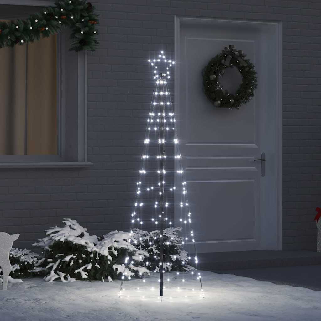 LED Kerstboom met 390 LED met grondpennen Koudwit 250 cm IJzer