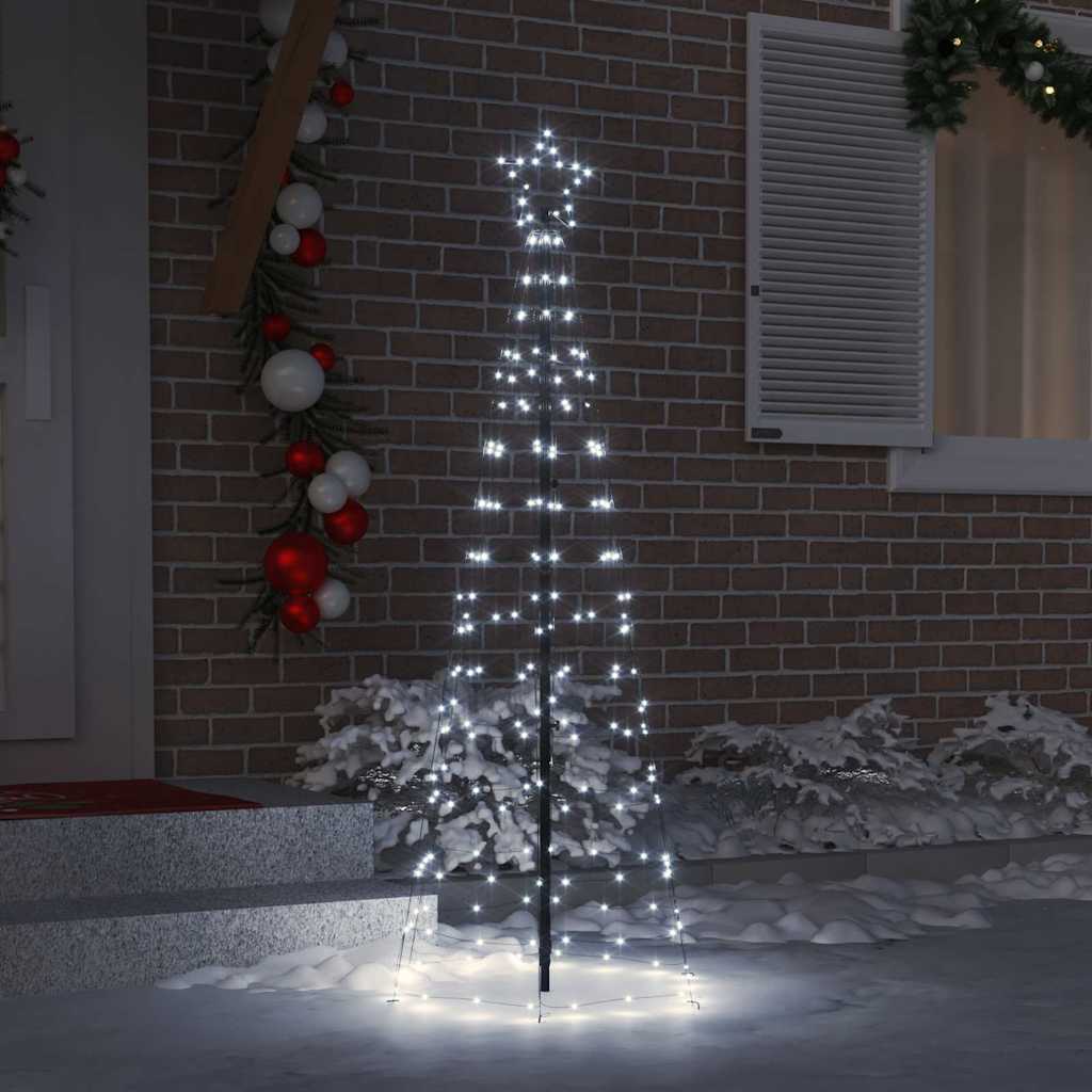 LED Kerstboom met 390 LED met grondpennen Koudwit 250 cm IJzer