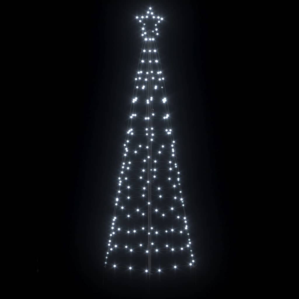 LED Kerstboom met 390 LED met grondpennen Koudwit 250 cm IJzer