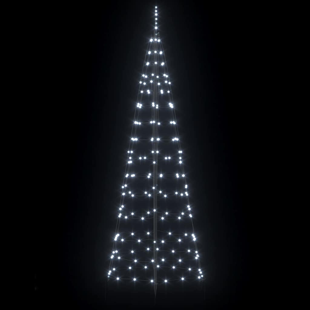 LED Kerstboom met 390 LED met grondpennen Koudwit 250 cm IJzer