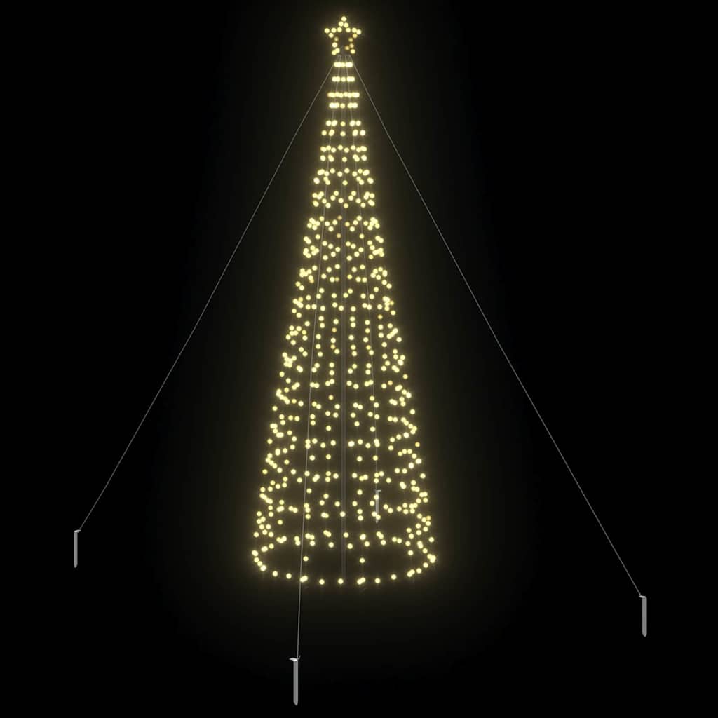 LED Kerstboom met 800 LED met grondpennen Warmwit 400 cm IJzer