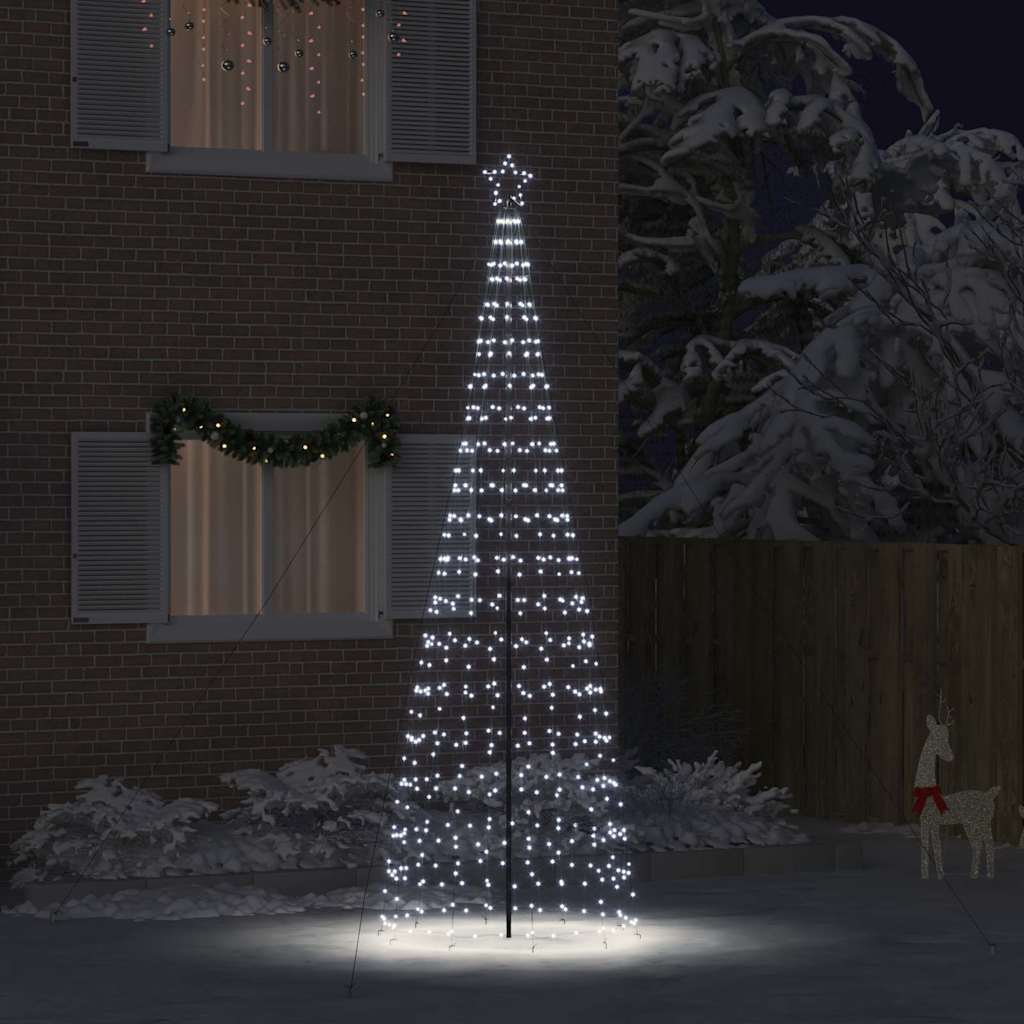 LED Kerstboom met 800 LED met grondpennen Koudwit 400 cm IJzer