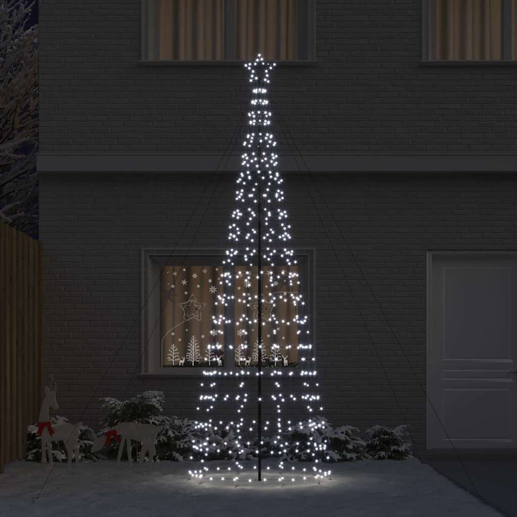 LED Kerstboom met 800 LED met grondpennen Koudwit 400 cm IJzer